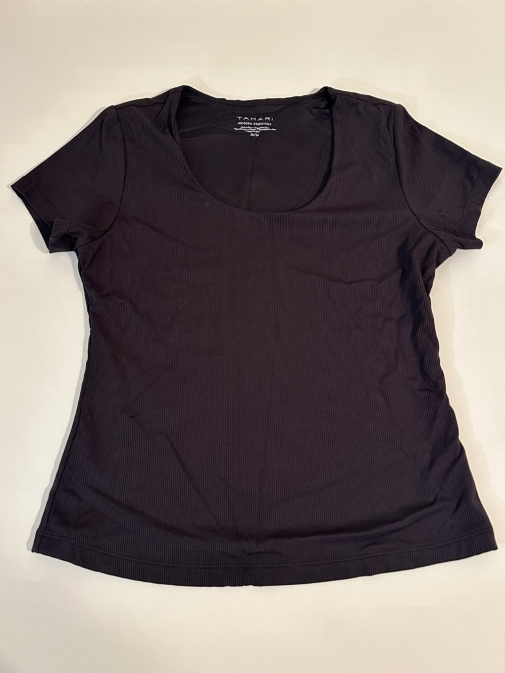 TAHARI - WOMENS - RIBBED SHORT SLEEVE SHIRT